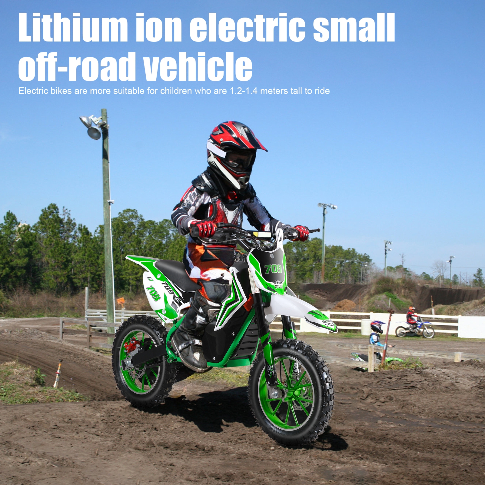 AOJA Dirt Bike, Rocket Electric Motocross Bike, Off Road Mini Motorcycle, Electric Pocket Motorbike with Mechanical Disc Brakes, 10 Inch Tires
