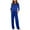 Blue, variant on yillto Women's Set 2 Piece 3/4 Sleeve Tops and Wide Leg Lounge Pant Sweatsuit Fall Casual Outfits
