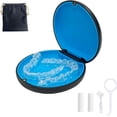thumbnail image 1 of Retainer Case,Cute Slim Aligner Case Compatible with Invisalign,Retainer Holder with Aligner Remover Tool, Chew & Brush,Rope Bag (Black Outside Blue Silicone), 1 of 6