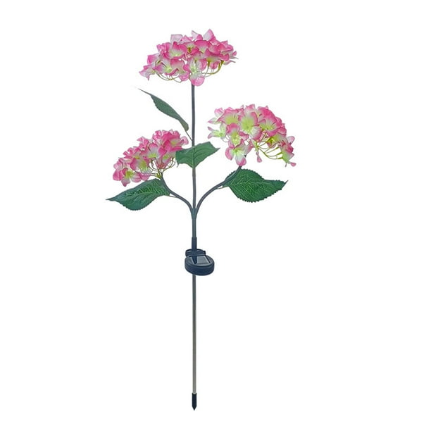 Toystoory La flor de hortensia con energía solar enciende la carga solar gratuita durante todo el año y utiliza energía solar de clase Jardín y Patio Rosa