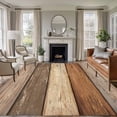 thumbnail image 2 of Area Rug 72×108in, Country Brown Wood Board Floor Carpet Living Room Rug, Farmhouse Vintage Plank Non-Slip Welcome Mat Indoor Rugs for Bedroom Dining Room, 2 of 9