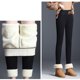 thumbnail image 2 of Gibobby leggings afelpados para mujer Las mujeres ocasionales de la imprimieron los pantalones largos calientes de la cintura de las del palmo（Negro， L), 2 of 5