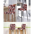 thumbnail image 5 of Red Stripe Bar Stool Covers Set of 4, Grey White Ombre Geometric Modern Abstract Stretch Washable Bar Chair Covers with Backs, Removable Pub Counter Height Chair Cover for Kitchen Dining Room Cafe, 5 of 7