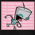 thumbnail image 3 of Invader ZIM - ZIM Sticking His Tongue Out - You Gonna Make Biscuits - Toddler And Youth Short Sleeve Graphic T-Shirt, 3 of 5