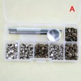thumbnail image 1 of CAROOTU 120 Sets Leather Craft Repair Double Cap Rivets Tubular Metal Studs Fixing Tools, 1 of 5