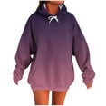 thumbnail image 2 of Karight Oversized Sweatshirts for Women Striped Casual Long Sleeve Hoodie Fleece Drawstring Pocket Fall Winter Pullover Tops, 2 of 5