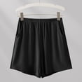 thumbnail image 2 of AHTJRT Lounge Shorts for Women Ribbed Knit Elastic Waist Summer Shorts with Pockets High Stretchy Casual Pajama Sleepwear Bottoms Black M, 2 of 6