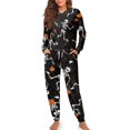 thumbnail image 4 of DISNIMO Pajamas for Women Set Skull Spider Web Printed Soft Sleepwear Crew Neck Pullover Top with Long Pants Casual Fashion Nightwear, Available in Plus Size, XL, 4 of 7
