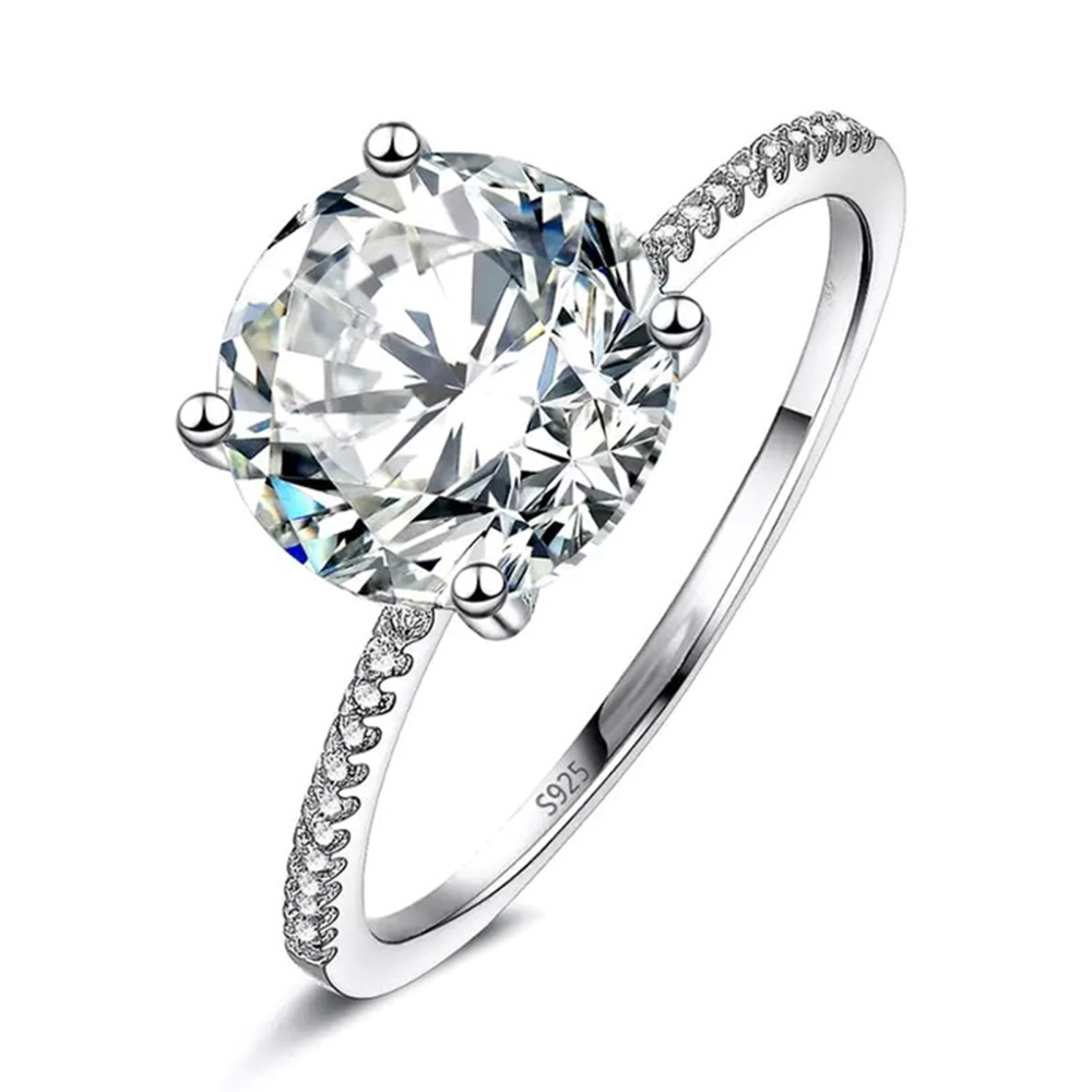 Classic Promise Ring Square Cut Cubic Zirconia Anniversary Ring