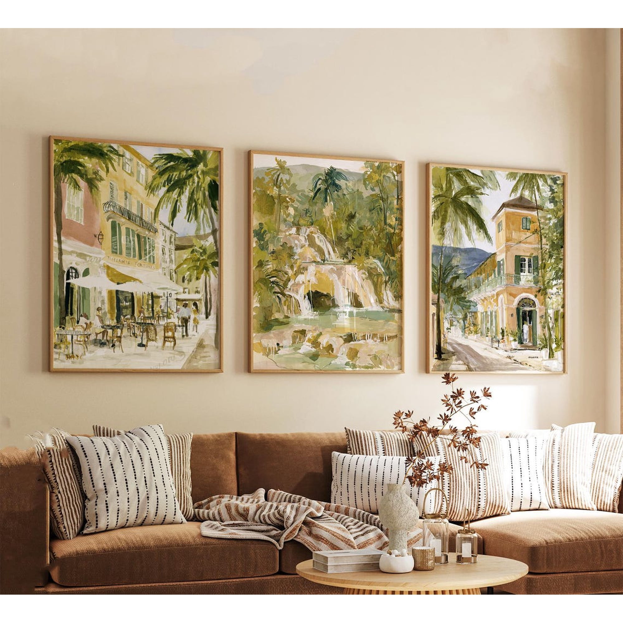 Set Of 3 Haiti Wall Art Prints Caribbean Travel Tropical Landscape Modern Cultural Vibrant Island Style Home And Living Room Decor