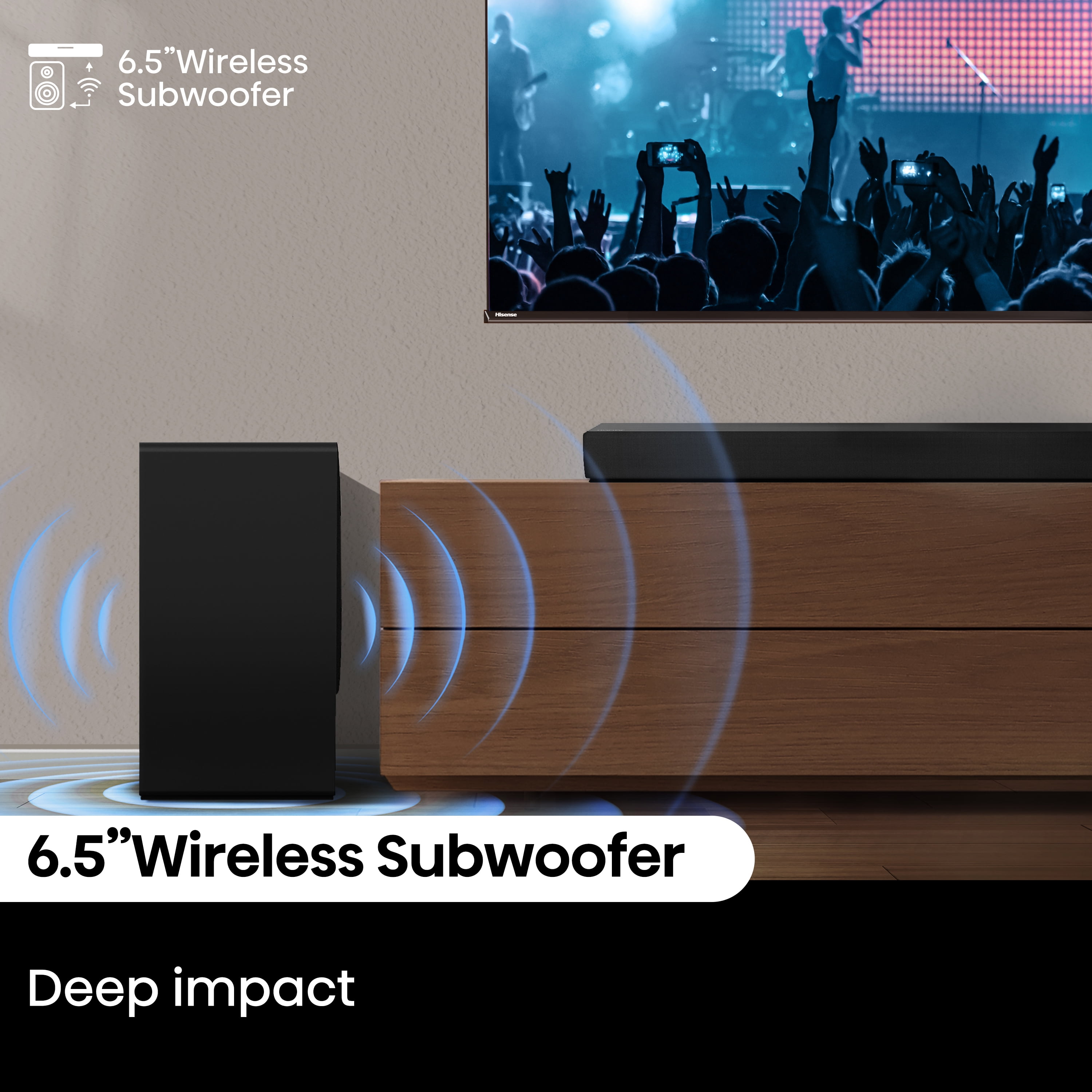 Hisense 3.1 Channel 380W Soundbar with Wireless Subwoofer, Dolby