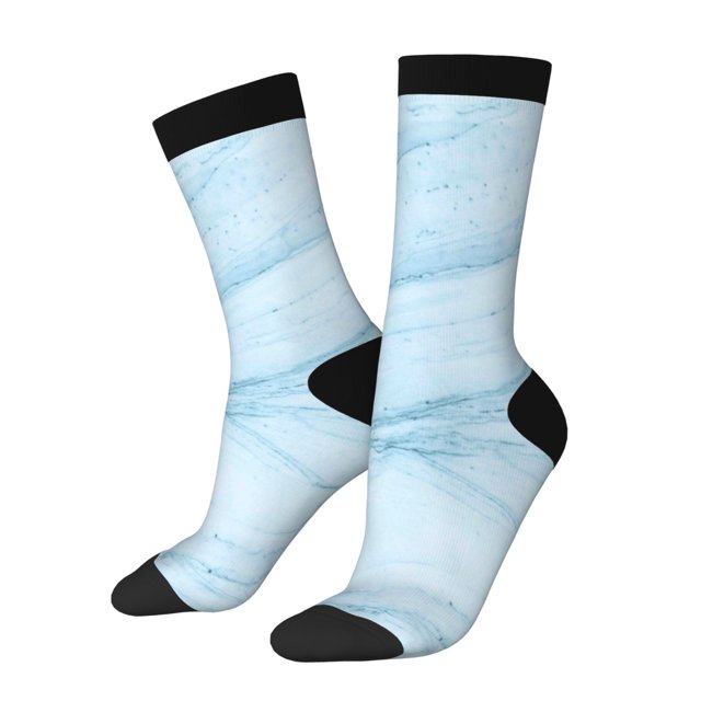 Balery Blue Marble Calcetas Largas con Estampado para Hombre y Mujer – Suaves y Transpirables, Talla Única (US 5-11)