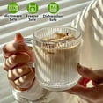 thumbnail image 4 of 6-piece set of high-quality glass coffee cups with handles, transparent tea cups, suitable for hot/cold drinks, glassware set, suitable for Americano, latte, cappuccino, 4 of 7