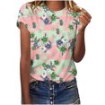 thumbnail image 1 of LMKIHUSA Hauts pour Femmes 2025 Chemises d'Été Décontractées Élégantes à Manches Courtes Col Rond Imprimé Floral Tunique Vert,G, 1 of 6