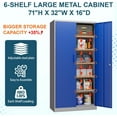 thumbnail image 4 of MIIIKO Metal Storage Cabinet with Locking Doors, Blue Grey Garage Lockable Steel Cabinets with 4 Doors and 5 Shelves for Home, Garage, Pantry Workshop Warehouse, 4 of 7