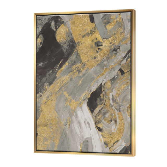 Marbre Or et Noir - Toile Encadrée Moderne et Contemporaine