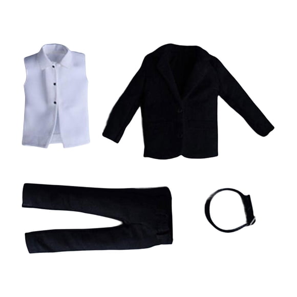 Figura masculina a escala 1/12, ropa de muñeca, chaqueta, camisa, pantalón, cinturón, disfraz, uniforme hecho a mano para figuras de acción de 6 Hugo muñeca con capucha