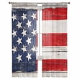 thumbnail image 3 of Navy Blue American Flag Sheer Curtains 63 Inches Length 2 Panels Set, Window Sheer Curtains for Living Room/Bedroom, US Flag Wooden Vintage Light Filtering Rod Pocket Curtain 52'' x 63'' x 2, 3 of 7