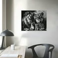 thumbnail image 4 of MLJA Lion Family Canvas Wall Art Black and White Animal Pictures Lion and Wall Poster Wild Animal Artwork Painting Abstract Lion Wall Art Black and Print, 4 of 6