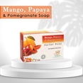 thumbnail image 5 of HERBOGANIC Mango, Papaya & Pomegranate Herbal Soap Bar| Pack of 1 of 5oz soap Bar | Natural Soap Bar Nourishing & Gentle for Men and Women, 5 of 5