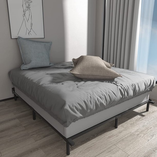 zizin King Size Bed Frame for Box Spring Metal Heavy Duty 7 Inch Adjustable Beds Frames Sturdy