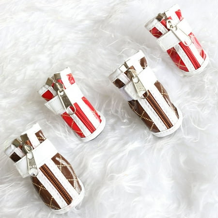 jiaroswwei 4Pcs Dog Shoes Soft Sole Waterproof Polyurethane Thick Paw Protector Puppy Pet Boots for Outdoor