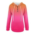 thumbnail image 4 of Wenyuyu Women's Pullover Hoodies Trendy Gradient Button Decor Long Sleeve Sweatshirts Casual Drawstring Tops with Pocket, 4 of 4