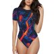 thumbnail image 1 of Balery Neon City Map Body de cuello redondo de manga corta para mujer Tops de manga corta Tops básicos-XX-Large, 1 of 7