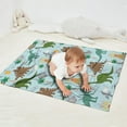 thumbnail image 2 of Dinosaurs Volcano Light Blue Pattern Blanket,Comfortable Soft Flannel Throw Blanket,All Season,Warm Lightweight Blankets for Sofa Bed Couch Living Room Chair,30"x40", 2 of 4