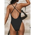 thumbnail image 2 of Cupshe Women's Swimsuit One Piece Bathing Suit Deep V Neck Crisscross Back Adjustable Strap, Size XS-XL, 2 of 7