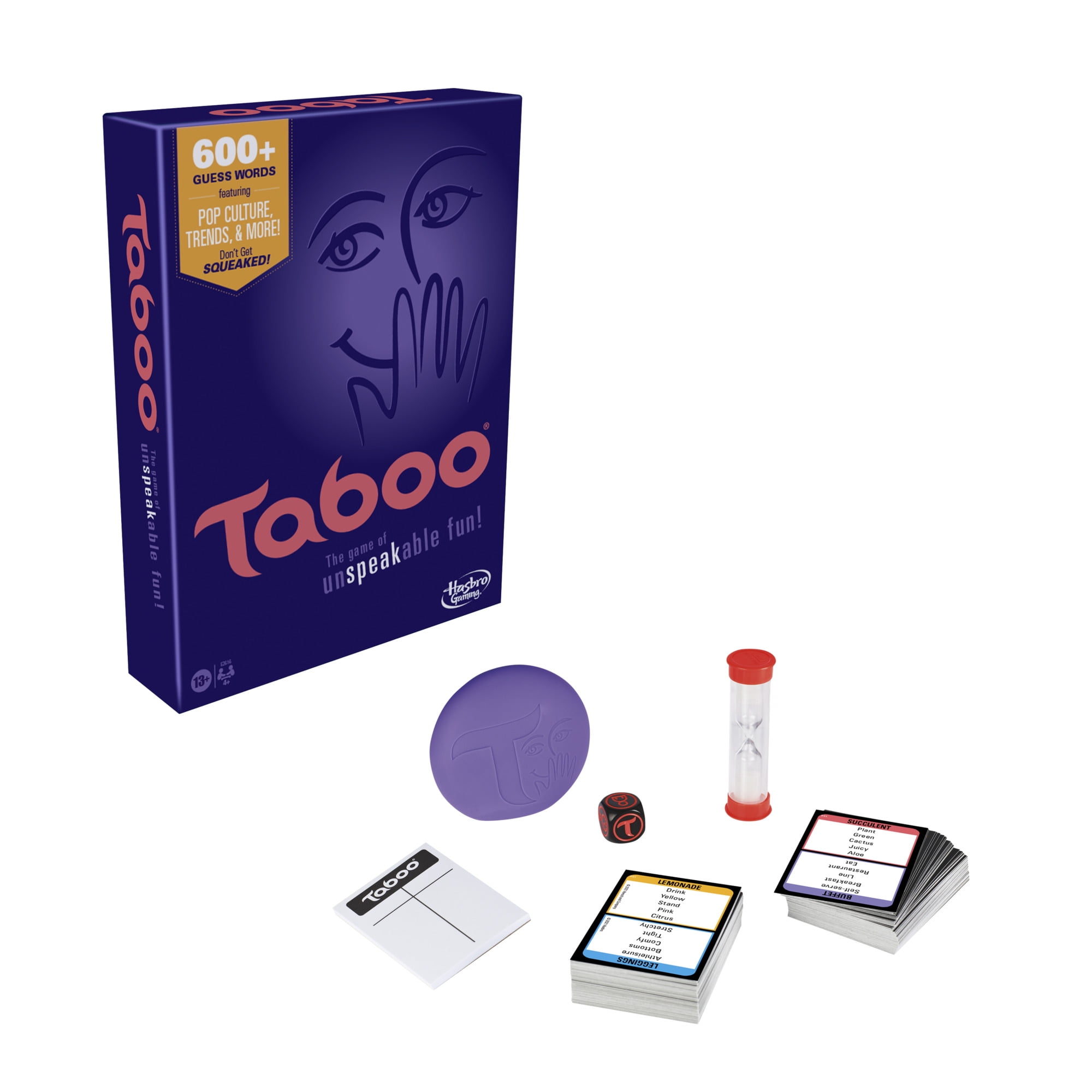 Taboo, Guessing Party Board Game, with 162 Cards and Sand time