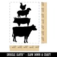 thumbnail image 2 of Chicken Sheep Pig Cow Stacked Farm Animals Rectangle Rubber Stamp Stamping Scrapbooking Crafting - Small 1.7in, 2 of 7