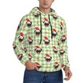 thumbnail image 2 of Wukai Christmas Hat French Bulldog Print Men Hoodies Fleece Sweatshirts Long Sleeve Sweaters Pullover Fall Outfits Winter Clothes-4X-Large, 2 of 7