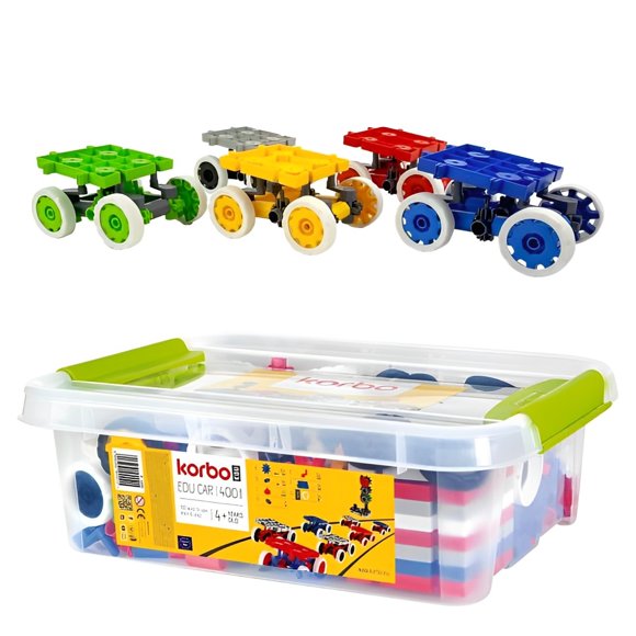 KORBO Voiture Éducative 400 Blocs Créatifs à Vapeur Outils Éducatifs pour Construire avec Abeille-bot, Bleu-bot & Loti-Bot Jouet de Codage Robots de Sol Classe Améliore la Pensée Logique Créative