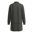 thumbnail image 6 of Womens Plus Size Skirt Suit Solid Color Turn Down Collar Long Sleeve Casual Athletic Tennis Jogging 2 Piece Outfit Mini Skirt Dark Gray S, 6 of 6