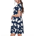 thumbnail image 2 of Vsdgher Cygne pour Femmes Été 2025 Robes Midi Décontractées Légères Manches Courtes Col Rond Robe de Plage, 2 of 6
