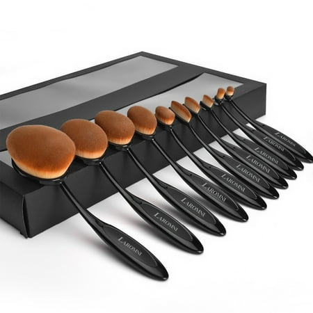 - 10-Piece Oval-Shaped Makeup Brush Set