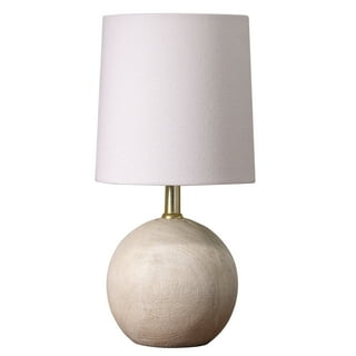 Mainstays Mini Rattan Table Lamp with Shade 12.75H- Natural Color Finish  and Boho Style 