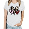 thumbnail image 1 of LSLJS T-Shirt Décontracté à Manches Courtes et Col Rond pour Femmes avec Imprimé Cœur, 1 of 3