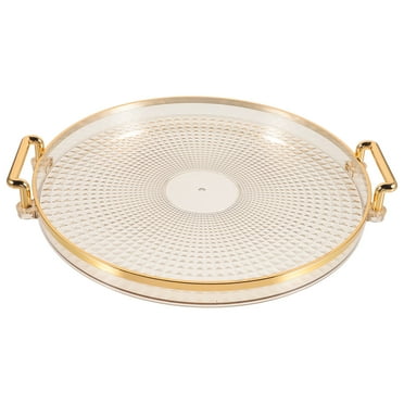 landege Round Tray Luxury Decorative Tray Coffee Table Tray Tea Cup Snack Tray Perfume Tray
