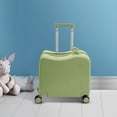 thumbnail image 2 of Aiqidi 18" Kids Ride-On Suitcase Portable Rolling Children's Travel Carry Trolley Luggage Case with Universal Wheels and Password Lock for Aged 3-6 Years (Olive Green), 2 of 16