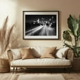 thumbnail image 3 of Freedom Parkway Traffic B&W - Atlanta Georgia Photography Black and White City Skyline Nightlife Street Photography Architecture Night Sky Black Framed Wall Art Print 5 x 7 inches, 3 of 4