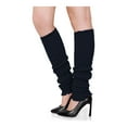 thumbnail image 2 of Inspire Chic calentadores de piernas de punto con puños acampanados para mujer, de longitud a la rodilla, color azul, talla única, 2 of 2
