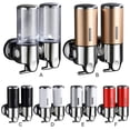 thumbnail image 2 of Matsuzay Dispensador de jabón de ducha doble de acero inoxidable, soporte suave, caja de plástico Manual, accesorios de baño, suministros para el hogar Juegos de accesorios de baño Oro Matsuzay HA011287-02B, 2 of 6