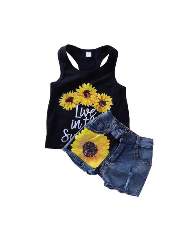 baby black denim shorts