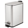 thumbnail image 1 of Bote de basura mDesign Slim Metal de 5 litros con pedal y tapa de acero inoxidable, 1 of 8