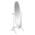 thumbnail image 5 of Ore International White Finish Oval Wood Cheval Floor Standing Mirror - 59.5" tall, 5 of 8