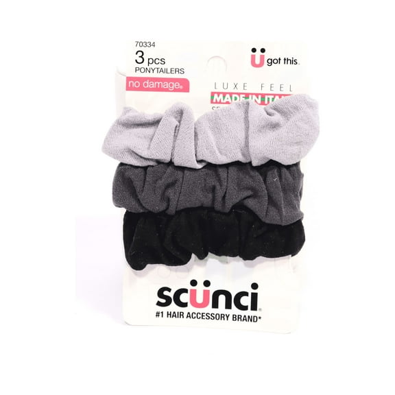 Scunci Luxe Feel Hair Ponytailers, Assorted Colors, 3 pk