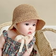 thumbnail image 3 of Little Girls Floppy Foldable Packable Wide Brim Summer Sun Hats Beach Straw Hat Baby Photography Straw Hats, 3 of 9