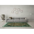 thumbnail image 3 of Ahgly Company Indoor Round Persian Turquoise Blue Traditional Area Rugs, 4' Round, 3 of 4